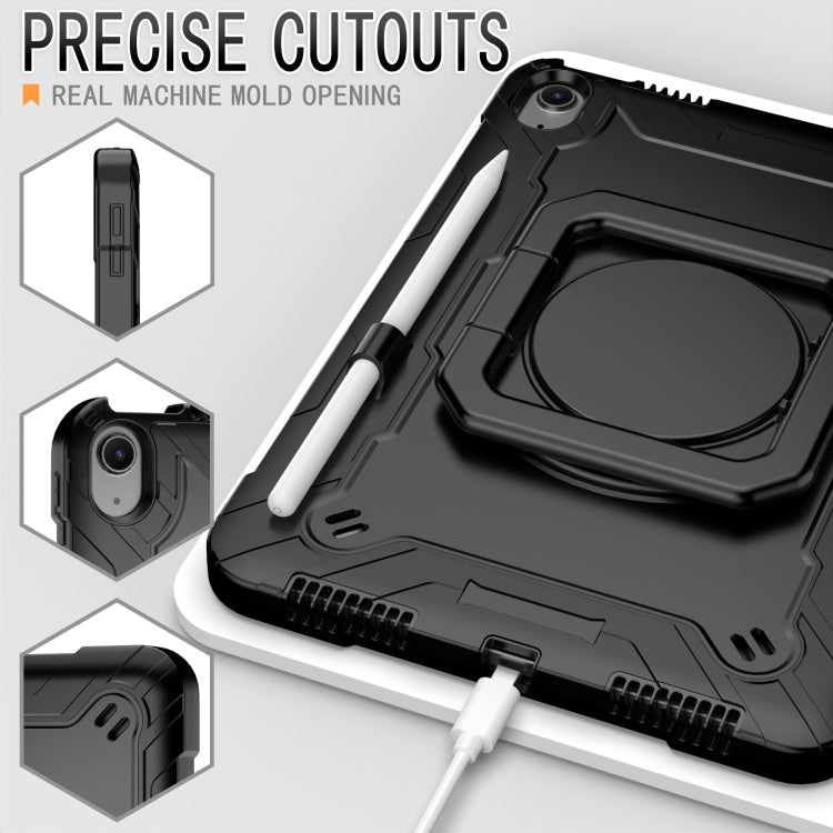 For iPad Air 11 2024 Handle Grip Holder Silicone Hybrid PC Tablet Case with Strap(Black) - iPad Air 11 2024 Cases by PMC TechLife | Online Shopping South Africa | PMC TechLife | Buy Now Pay Later Mobicred