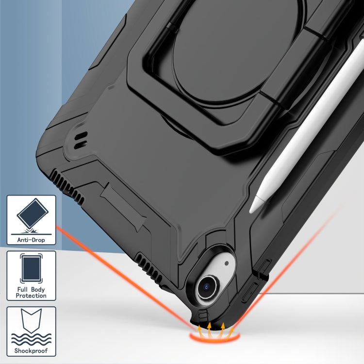 For iPad Air 11 2024 Handle Grip Holder Silicone Hybrid PC Tablet Case with Strap(Black) - iPad Air 11 2024 Cases by PMC TechLife | Online Shopping South Africa | PMC TechLife | Buy Now Pay Later Mobicred