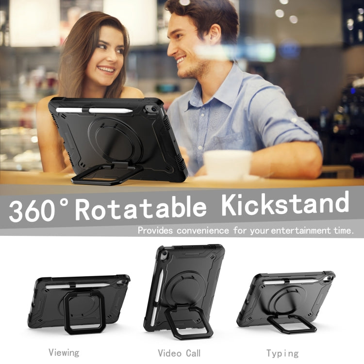 For iPad Air 11 2024 Handle Grip Holder Silicone Hybrid PC Tablet Case with Strap(Black) - iPad Air 11 2024 Cases by PMC TechLife | Online Shopping South Africa | PMC TechLife | Buy Now Pay Later Mobicred