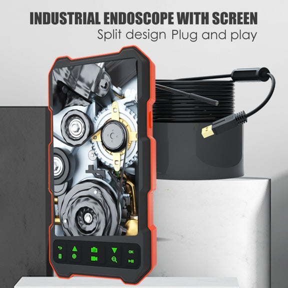 T21 4.5 inch IPS Color Screen 8mm Single Camera Split Hard Cable Industrial Endoscope, Length:2m(Black Red)