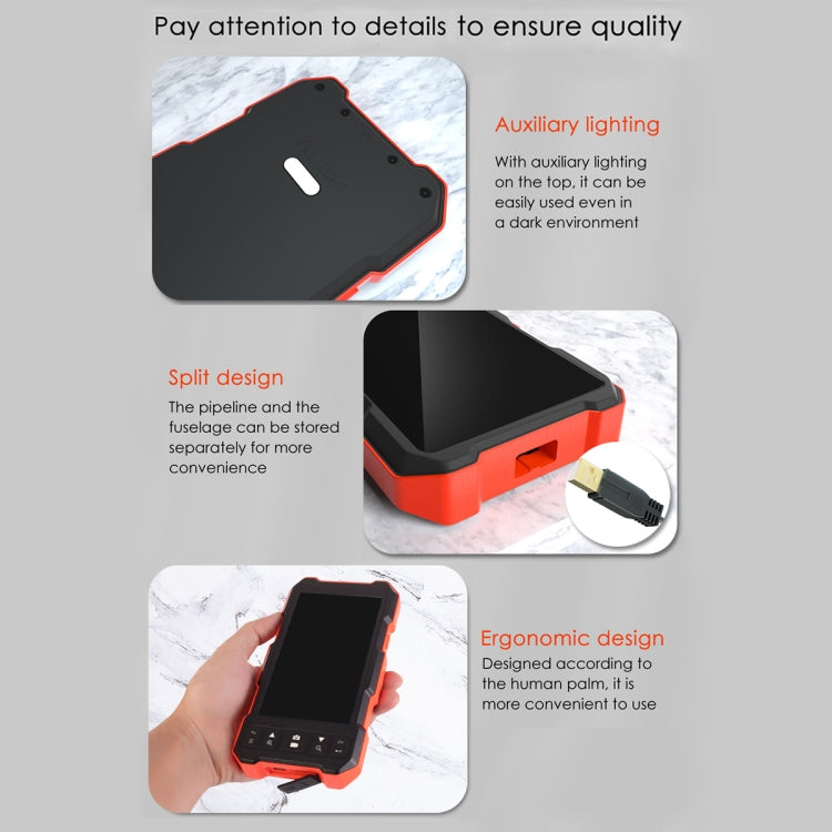 T21 4.5 inch IPS Color Screen 5.5mm Single Camera Split Hard Cable Industrial Endoscope, Length:10m(Black Red) -  by PMC TechLife | Online Shopping South Africa | PMC TechLife | Buy Now Pay Later Mobicred