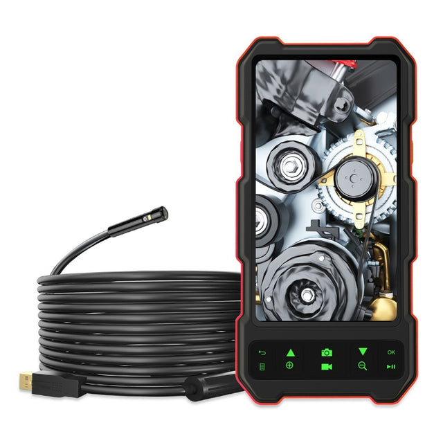 T21 4.5 inch IPS Color Screen 7.9mm Triple Camera Split Hard Cable Industrial Endoscope, Length:10m(Black Red)