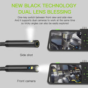 T22 4.5 inch IPS Color Screen 8mm Single Camera Hard Cable Industrial Endoscope, Length:2m(Black Orange)