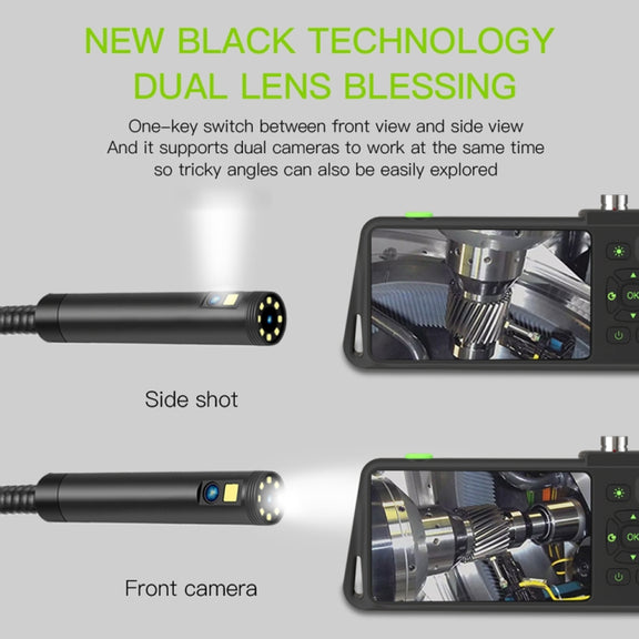 T22 4.5 inch IPS Color Screen 8mm Single Camera Hard Cable Industrial Endoscope, Length:2m(Black Orange)