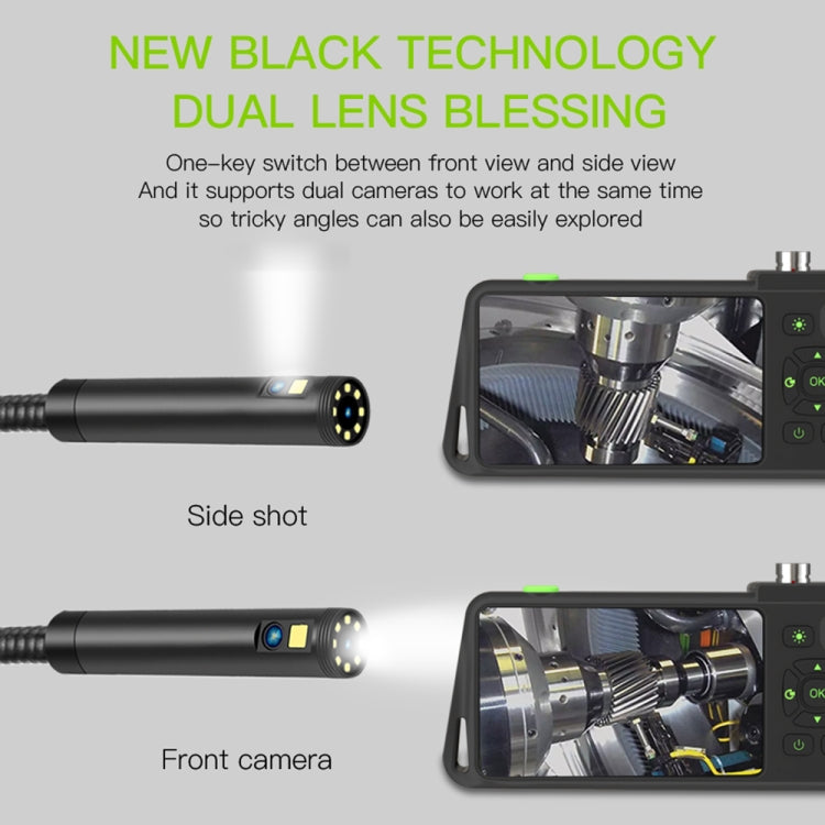 T22 4.5 inch IPS Color Screen 8mm Single Camera Hard Cable Industrial Endoscope, Length:2m(Black Orange)