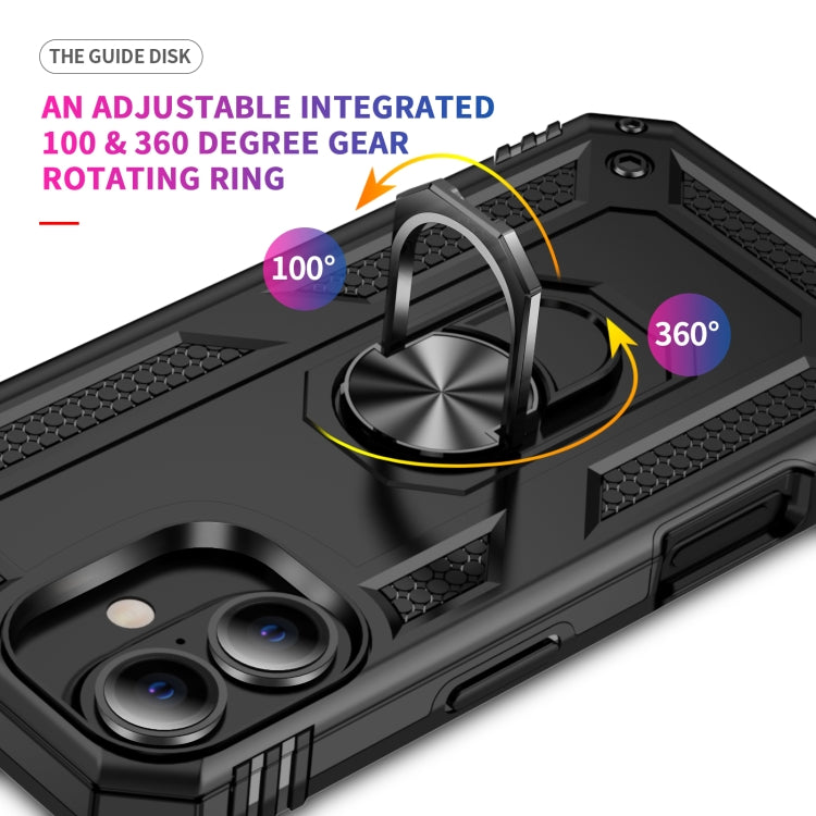 For iPhone 16 Shockproof TPU Hybrid PC Phone Case with Holder(Black) - iPhone 16 Cases by PMC TechLife | Online Shopping South Africa | PMC TechLife | Buy Now Pay Later Mobicred