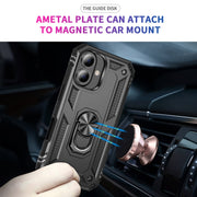 For iPhone 16 Shockproof TPU Hybrid PC Phone Case with Holder(Black)