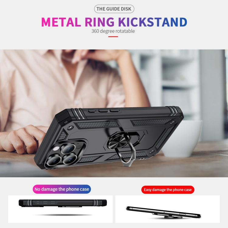 For iPhone 16 Pro Max Shockproof TPU Hybrid PC Phone Case with Holder(Black) - iPhone 16 Pro Max Cases by PMC TechLife | Online Shopping South Africa | PMC TechLife | Buy Now Pay Later Mobicred