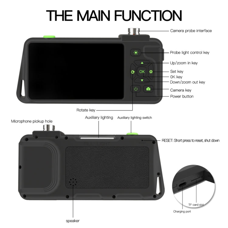 T22 4.5 inch IPS Color Screen 5.5mm Single Camera Hard Cable Industrial Endoscope, Length:10m(Black Orange) -  by PMC TechLife | Online Shopping South Africa | PMC TechLife | Buy Now Pay Later Mobicred