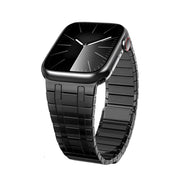For Apple Watch SE 2023 44mm Magnetic Stainless Steel Watch Band(Black)