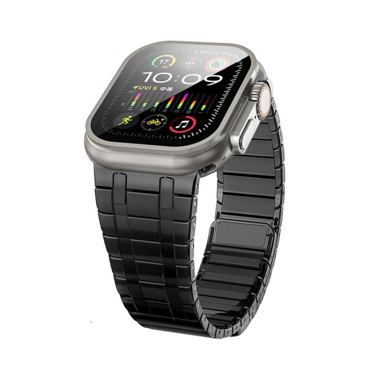 For Apple Watch Ultra 2 49mm Magnetic Stainless Steel Watch Band(Black)