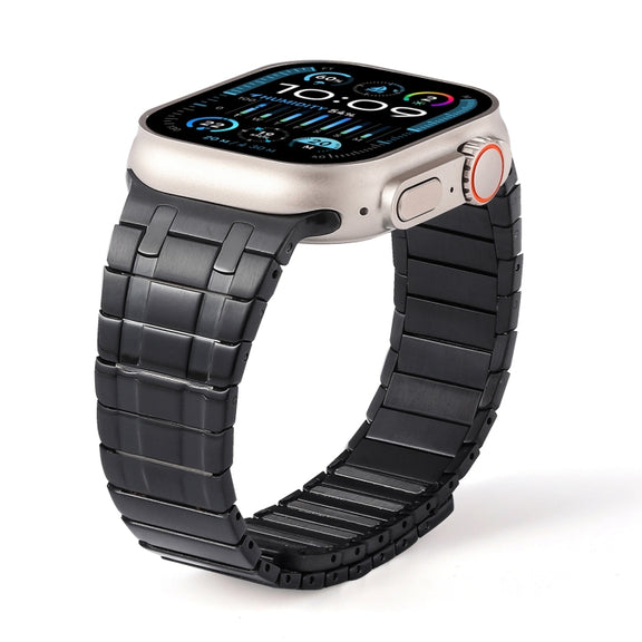 For Apple Watch Ultra 2 49mm Magnetic Stainless Steel Watch Band(Black)