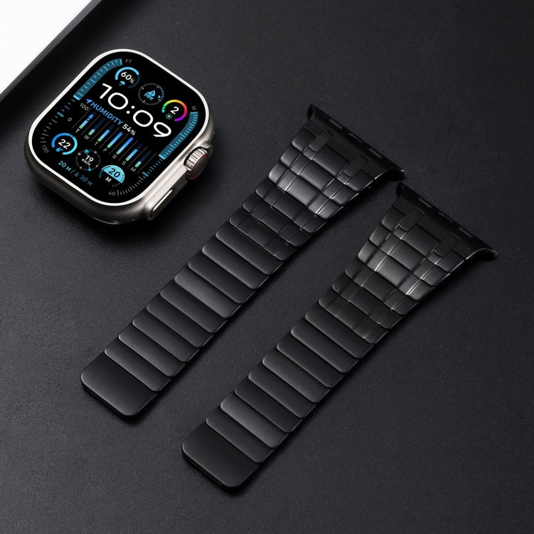 For Apple Watch Ultra 2 49mm Magnetic Stainless Steel Watch Band(Black)