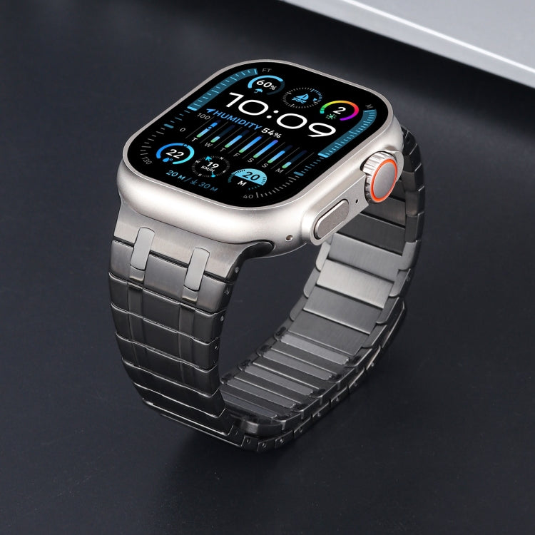 For Apple Watch Series 9 45mm Magnetic Stainless Steel Watch Band(Titanium Grey)