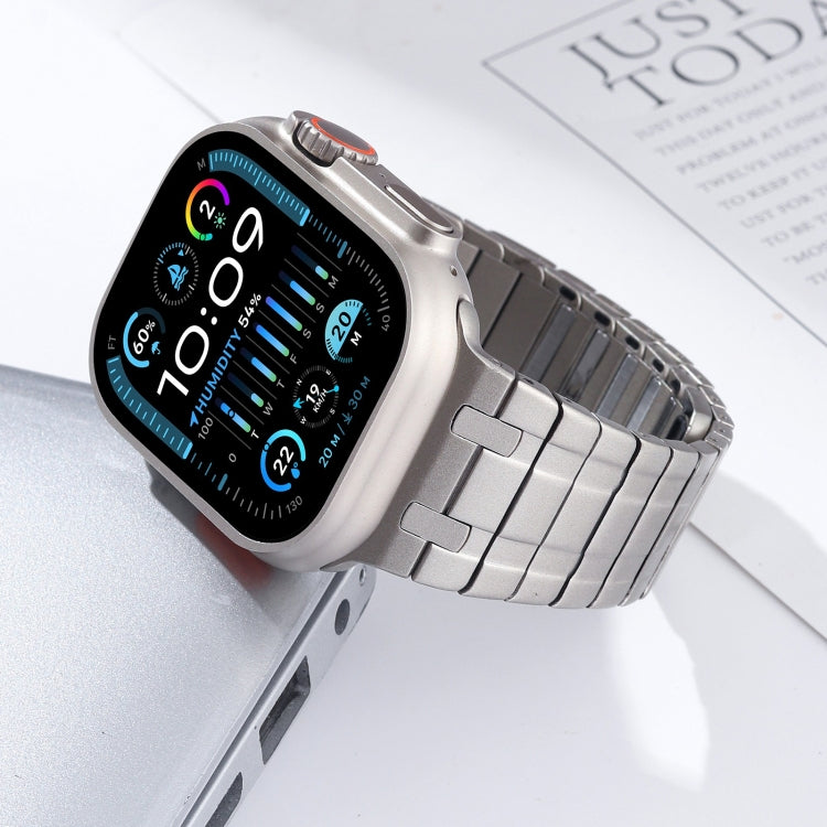 For Apple Watch Ultra 49mm Magnetic Stainless Steel Watch Band(Titanium Gold)