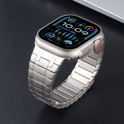 For Apple Watch Ultra 49mm Magnetic Stainless Steel Watch Band(Titanium Gold)