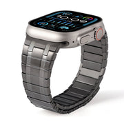 For Apple Watch Series 8 45mm Magnetic Stainless Steel Watch Band(Titanium Grey)
