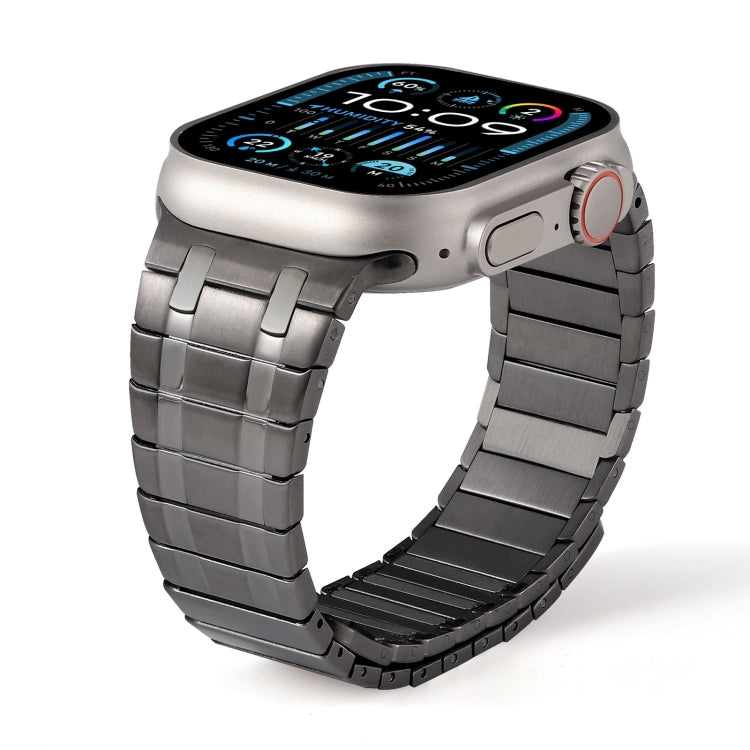 For Apple Watch Series 7 45mm Magnetic Stainless Steel Watch Band(Titanium Grey)