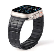 For Apple Watch SE 44mm Magnetic Stainless Steel Watch Band(Black)