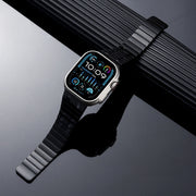 For Apple Watch SE 44mm Magnetic Stainless Steel Watch Band(Black)