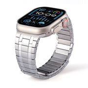 For Apple Watch SE 44mm Magnetic Stainless Steel Watch Band(Silver)