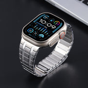 For Apple Watch SE 44mm Magnetic Stainless Steel Watch Band(Silver)