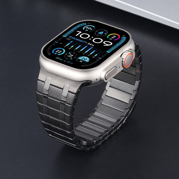 For Apple Watch SE 44mm Magnetic Stainless Steel Watch Band(Titanium Grey)