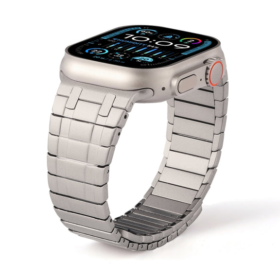 For Apple Watch Series 5 44mm Magnetic Stainless Steel Watch Band(Titanium Gold)