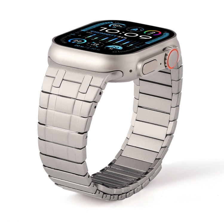For Apple Watch Series 4 44mm Magnetic Stainless Steel Watch Band(Titanium Gold)