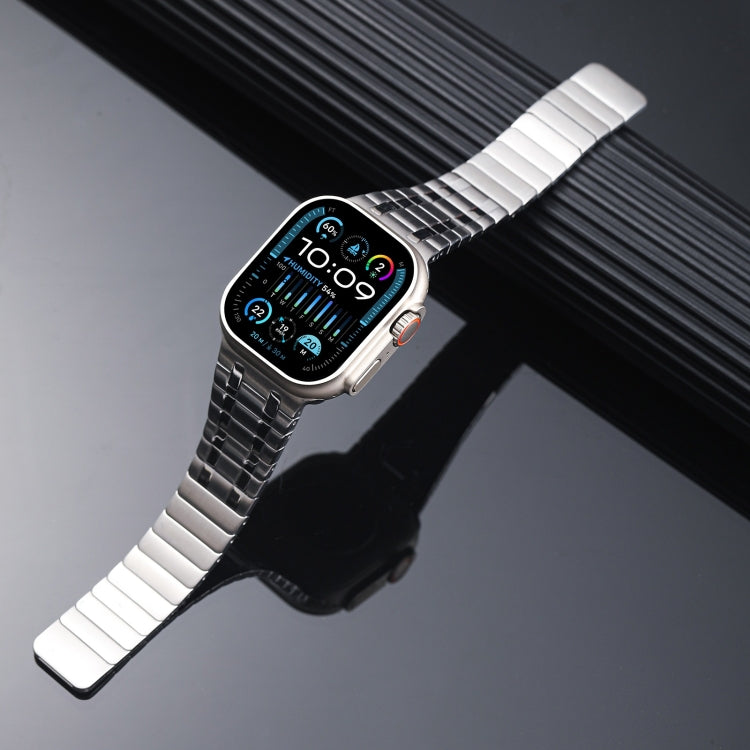 For Apple Watch Series 3 42mm Magnetic Stainless Steel Watch Band(Silver)