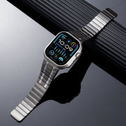 For Apple Watch Series 3 42mm Magnetic Stainless Steel Watch Band(Titanium Grey)