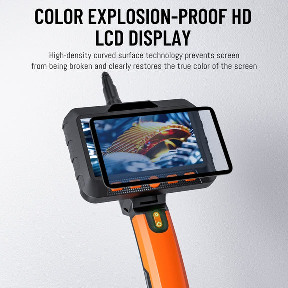 T27 5 inch IPS Color Screen 8mm Single Camera Handheld Hard Cable HD Industrial Endoscope, Length:2m(Orange Black)