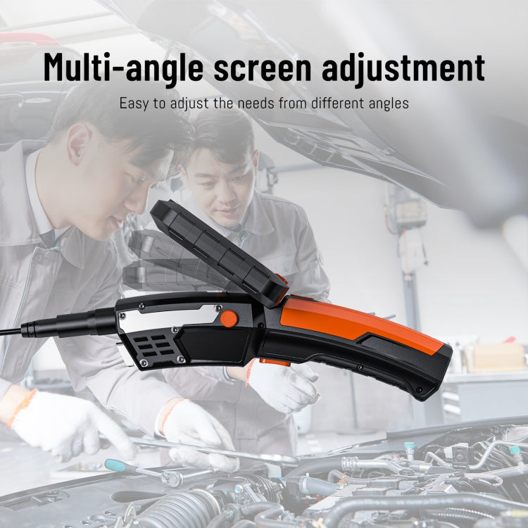 T27 5 inch IPS Color Screen 8mm Single Camera Handheld Hard Cable HD Industrial Endoscope, Length:2m(Orange Black)