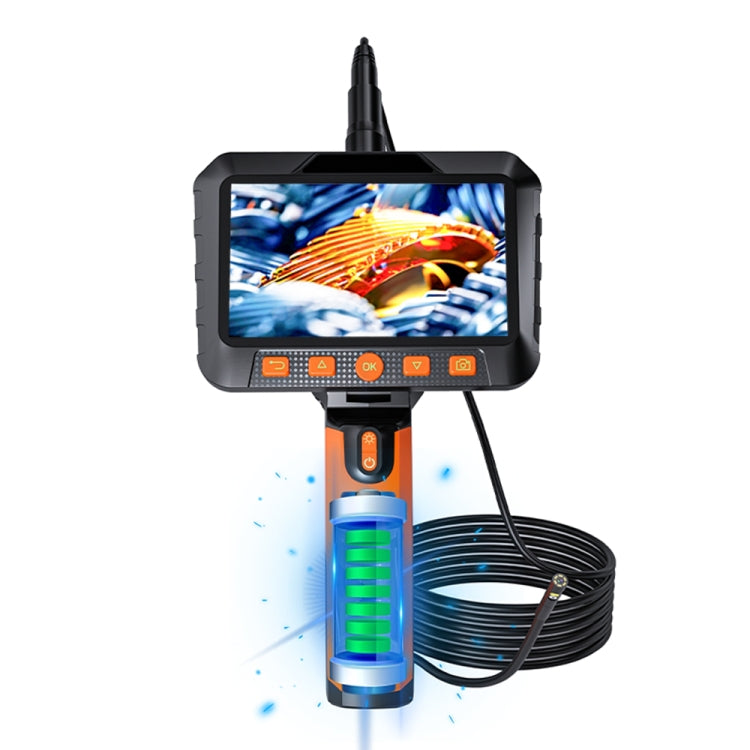 T27 5 inch IPS Color Screen 3.9mm Single Camera Handheld Hard Cable HD Industrial Endoscope, Length:5m(Orange Black) -  by PMC TechLife | Online Shopping South Africa | PMC TechLife | Buy Now Pay Later Mobicred