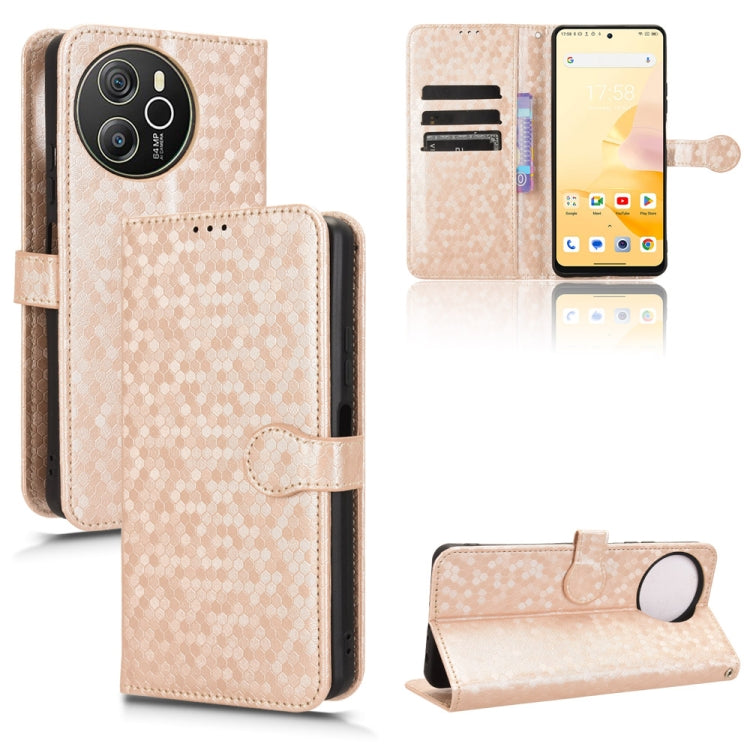 For Blackview Shark 8 Honeycomb Dot Texture Leather Phone Case(Gold) - More Brand by PMC TechLife | Online Shopping South Africa | PMC TechLife | Buy Now Pay Later Mobicred