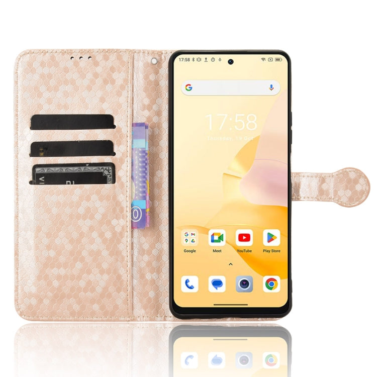 For Blackview Shark 8 Honeycomb Dot Texture Leather Phone Case(Gold) - More Brand by PMC TechLife | Online Shopping South Africa | PMC TechLife | Buy Now Pay Later Mobicred