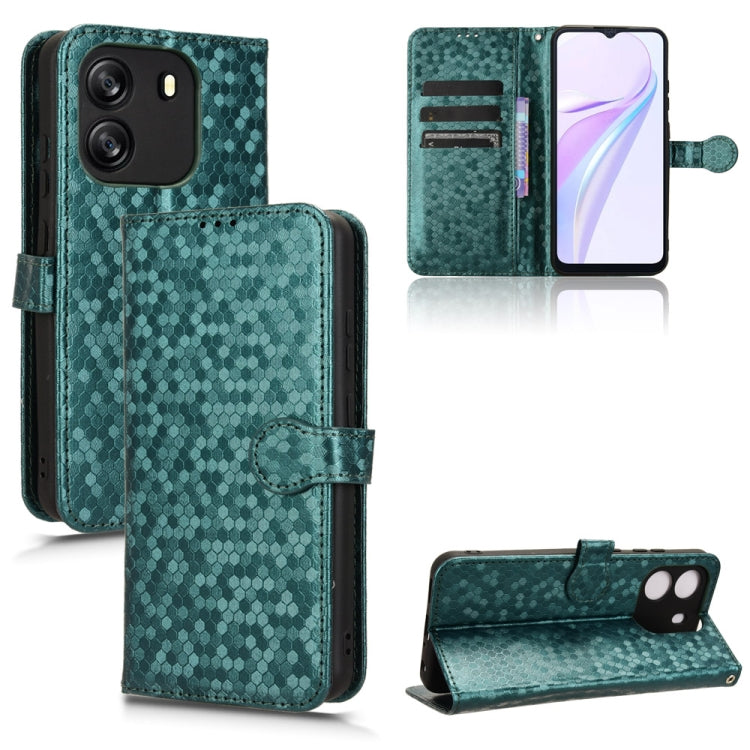 For Blackview Wave 6C Honeycomb Dot Texture Leather Phone Case(Green) - More Brand by PMC TechLife | Online Shopping South Africa | PMC TechLife | Buy Now Pay Later Mobicred