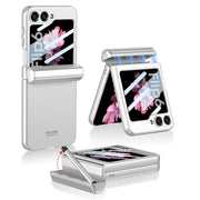 For Samsung Galaxy Z Flip6 / Flip7 FE GKK Integrated Magnetic Full Coverage Flip Phone Case with Pen Box+Pen(Silver)