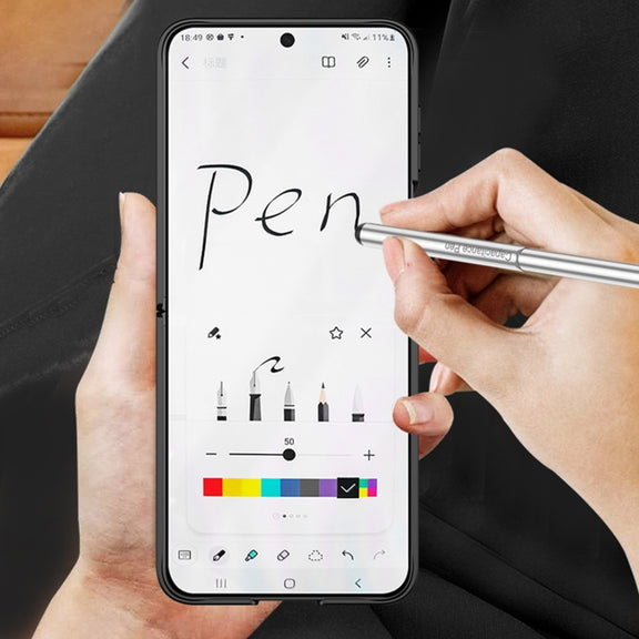 For Samsung Galaxy Z Flip6 / Flip7 FE GKK Integrated Magnetic Full Coverage Flip Phone Case with Pen Box+Pen(Silver)