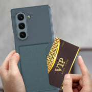 For Samsung Galaxy Z Fold6 GKK Integrated Ultra-thin Card Slots Phone Case(Titanium Gray)