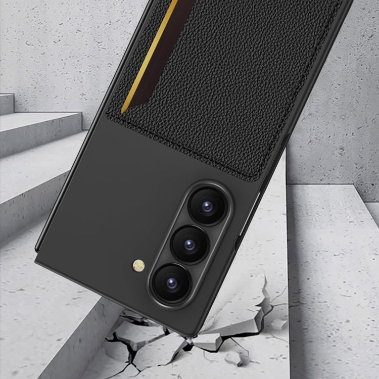 For Samsung Galaxy Z Fold6 GKK Integrated Ultra-thin Card Slots Phone Case(Titanium Gray)
