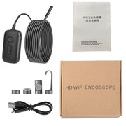 Y15 7.9mm Triple Camera WiFi Connected Hard Cable HD Industrial Endoscope, Length:2m(Black)