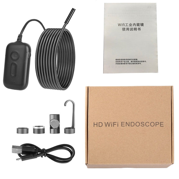 Y15 7.9mm Triple Camera WiFi Connected Hard Cable HD Industrial Endoscope, Length:2m(Black)