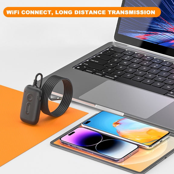 Y15 7.9mm Triple Camera WiFi Connected Hard Cable HD Industrial Endoscope, Length:2m(Black)