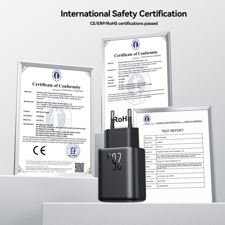 JOYROOM JR-TCF13 25W Dual Ports USB + Type-C Charger, Plug:EU Plug(Black) - free shipping - PMC Jewellery - Order now!