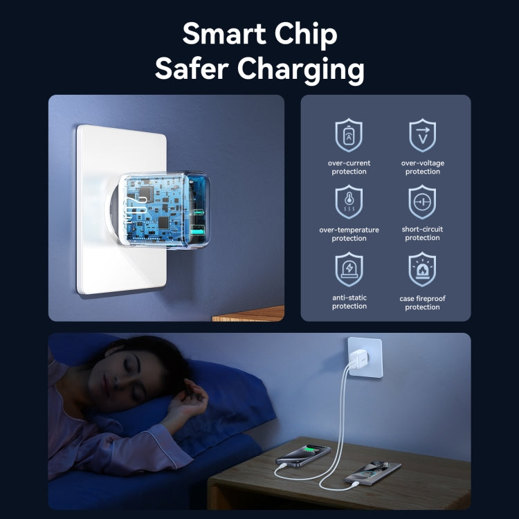 JOYROOM JR-TCF21 20W Dual Ports USB + Type-C Charger, Plug:EU Plug(White) - free shipping - PMC Jewellery - Order now!