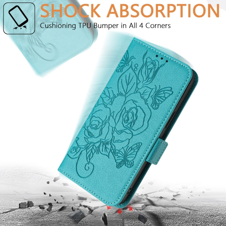 For Blackview A53 Embossed Rose RFID Anti-theft Leather Phone Case(Light Blue) - free shipping - PMC TechLife - Order now!