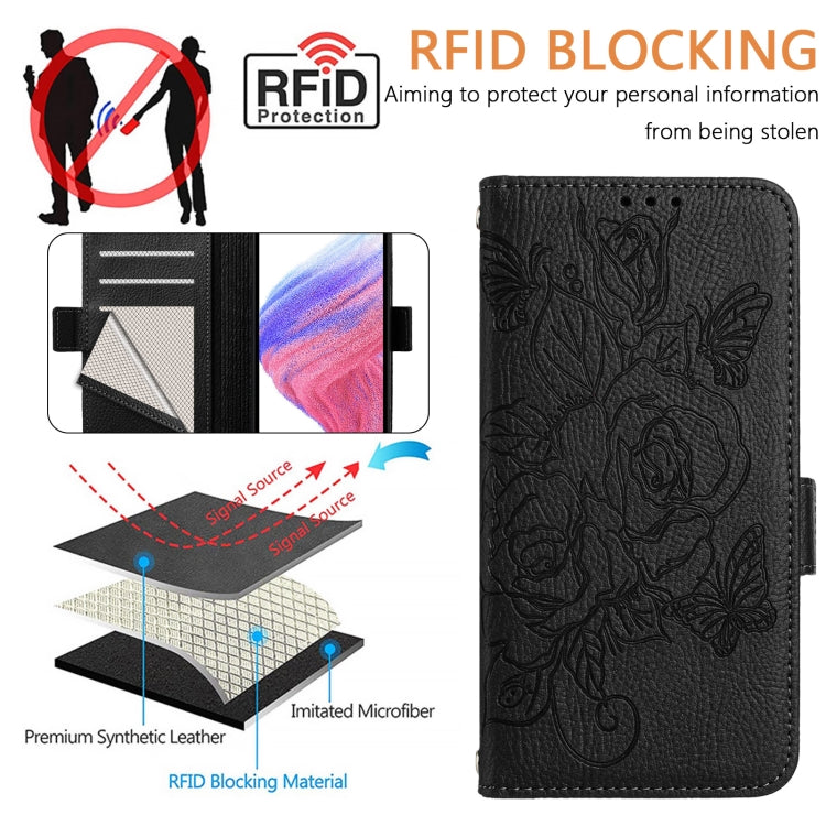 For Google Pixel 9 / 9 Pro Embossed Rose RFID Anti-theft Leather Phone Case(Black) - free shipping - PMC TechLife - Order now!