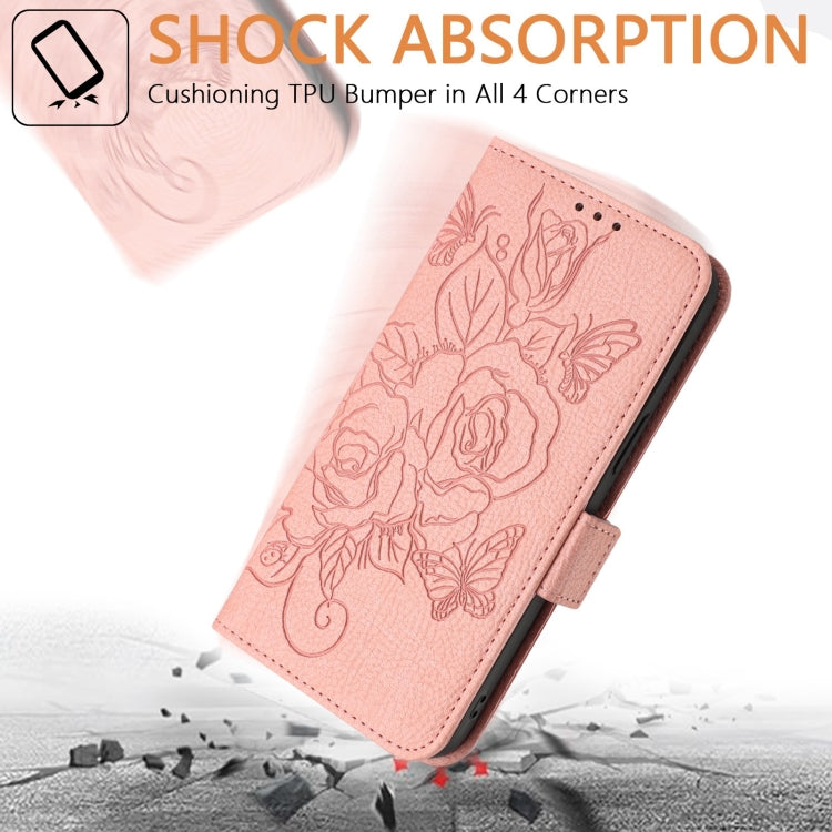 For Google Pixel 9 Pro XL Embossed Rose RFID Anti-theft Leather Phone Case(Pink) - Google Cases by PMC TechLife | Online Shopping South Africa | PMC TechLife | Buy Now Pay Later Mobicred
