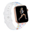 For Apple Watch SE 2023 44mm Butterfly Buckle Easter Printed Silicone Watch Band(Bunny Blue) - Watch Bands by PMc TechLife | Online Shopping South Africa | PMc TechLife | Buy Now Pay Later Mobicred